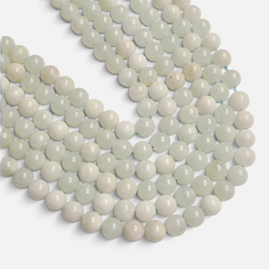 8mm Jade Gemstone Beads - Milky White 8mm Jade Gemstone Beads - Milky White