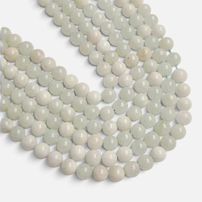 8mm Jade Gemstone Beads - Milky White 8mm Jade Gemstone Beads - Milky White
