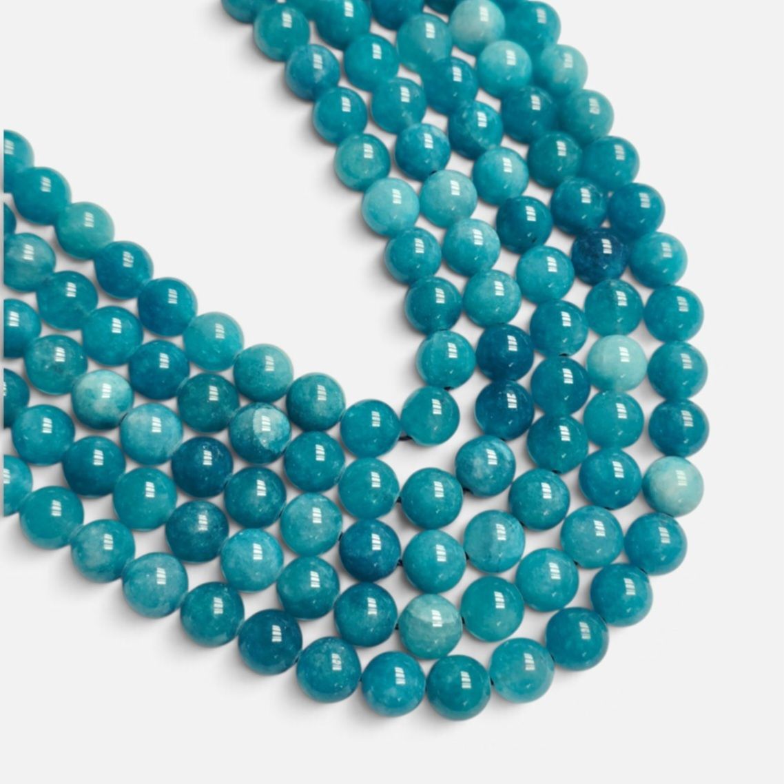 8mm Jade Gemstone Beads - Deep Teal