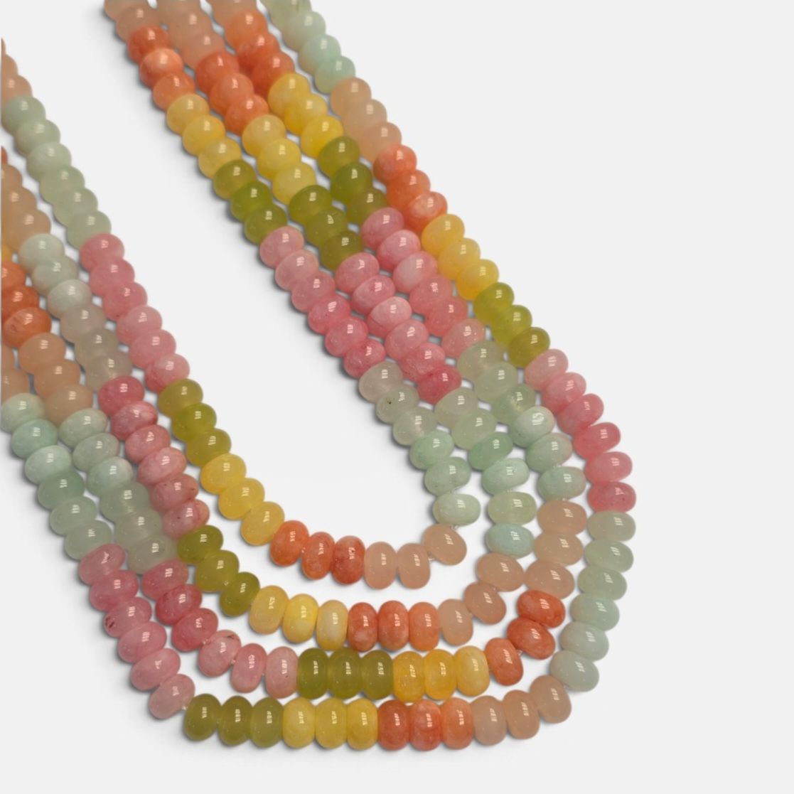 8x5mm Rondelle Milti-Color Jade Beads #7
