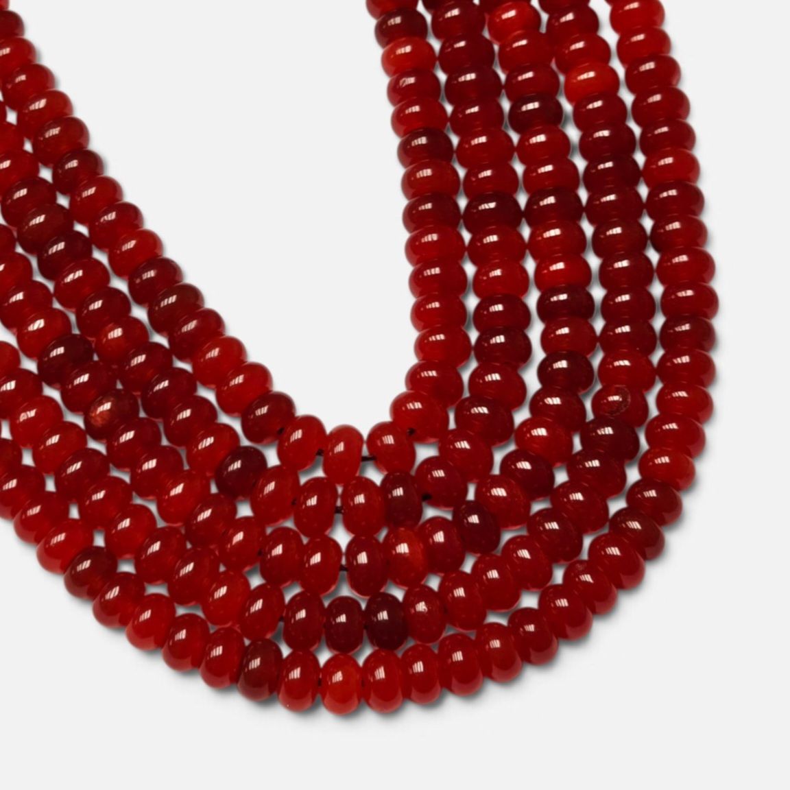 8x5mm Rondelle Gemstone Beads - Carnelian 