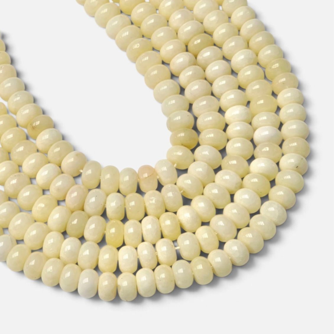 8x5mm Rondelle Gemstone Beads - Ivory Jade