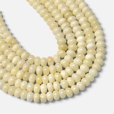 8x5mm Rondelle Gemstone Beads - Ivory Jade 8x5mm Rondelle Gemstone Beads - Ivory Jade