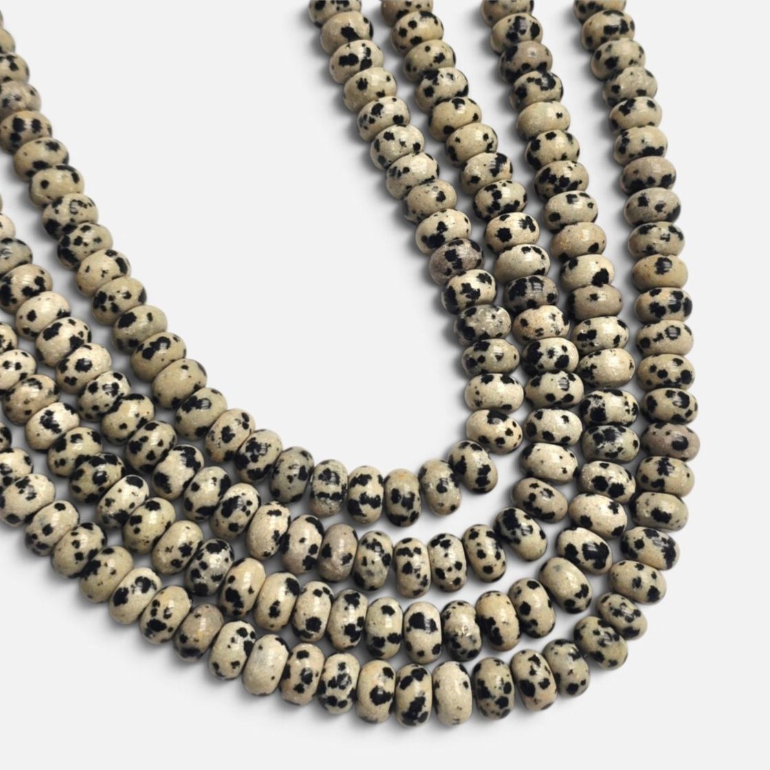 8x5mm Rondelle Gemstone Beads - Dalmation Jasper