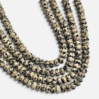 8x5mm Rondelle Gemstone Beads - Dalmation Jasper 8x5mm Rondelle Gemstone Beads - Dalmation Jasper