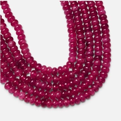8x5mm Rondelle Gemstone Beads - Fuschia Jade 8x5mm Rondelle Gemstone Beads - Fuschia Jade