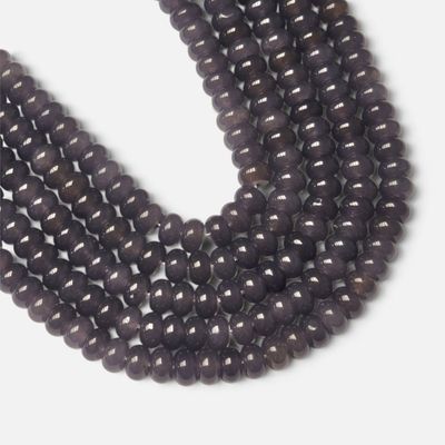 8x5mm Rondelle Gemstone Beads - Dark Gery Jade 8x5mm Rondelle Gemstone Beads - Dark Gery Jade
