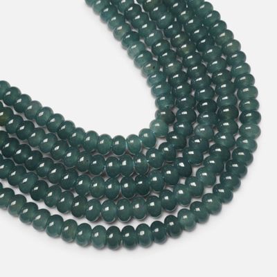 8x5mm Rondelle Gemstone Beads - Dusty Teal Jade 8x5mm Rondelle Gemstone Beads - Dusty Teal Jade