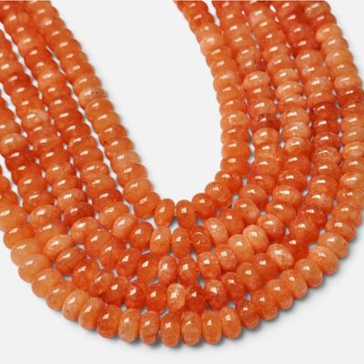 8x5mm Rondelle Gemstone Beads - Peachy Orange Coral Jade 8x5mm Rondelle Gemstone Beads - Peachy Orange Coral Jade