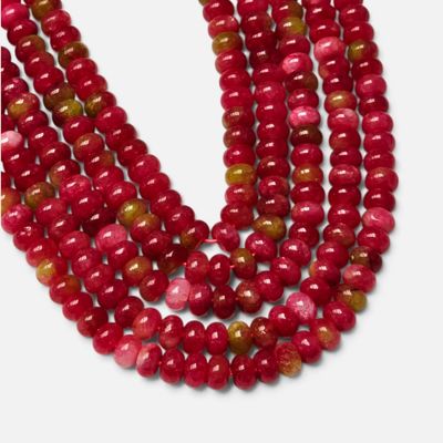 8x5mm Rondelle Gemstone Beads - Watermelon Jade 8x5mm Rondelle Gemstone Beads - Watermelon Jade