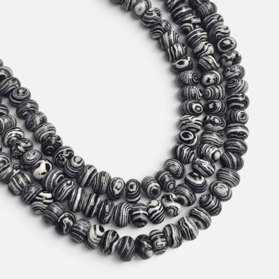 8x5mm Rondelle Gemstone Beads - White & Black Swirl 8x5mm Rondelle Gemstone Beads - White & Black Swirl