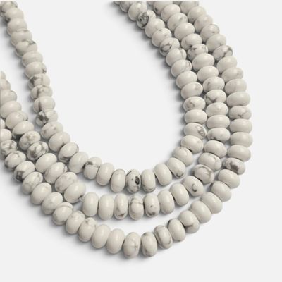 8x5mm Rondelle Gemstone Beads - White Howlite 8x5mm Rondelle Gemstone Beads - White Howlite