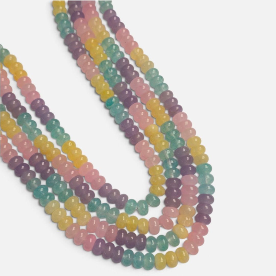 8x5mm Rondelle Milti-Color Jade Beads #2