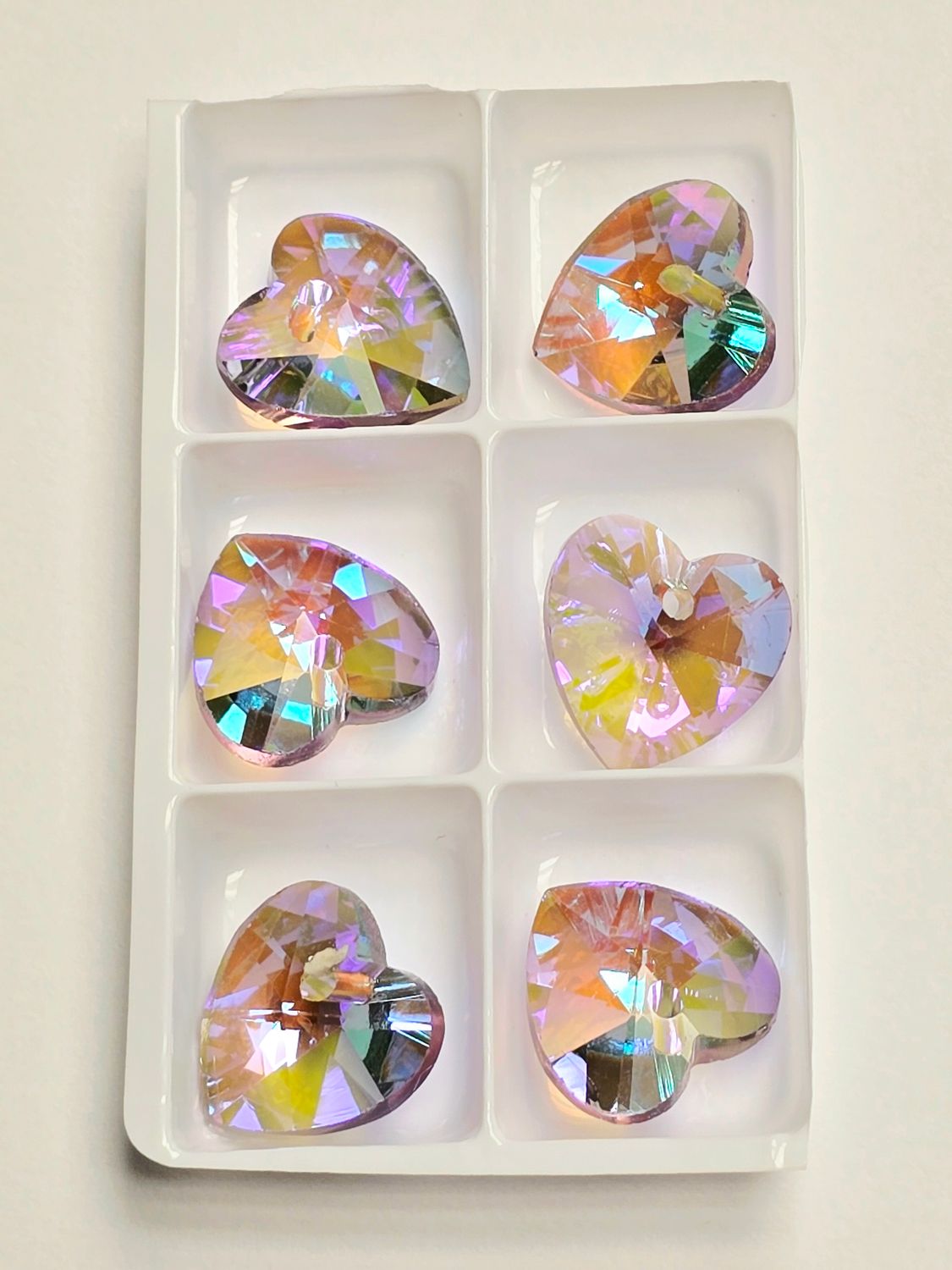 Heart Crystal Pendants 14mm: Phantom Lavender