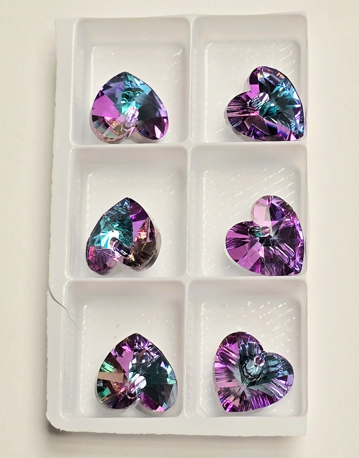 Heart Crystal Pendants 12mm: Light Virtail