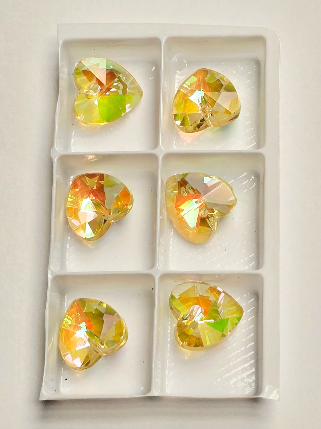 Heart Crystal Pendants 12mm: Sunshine