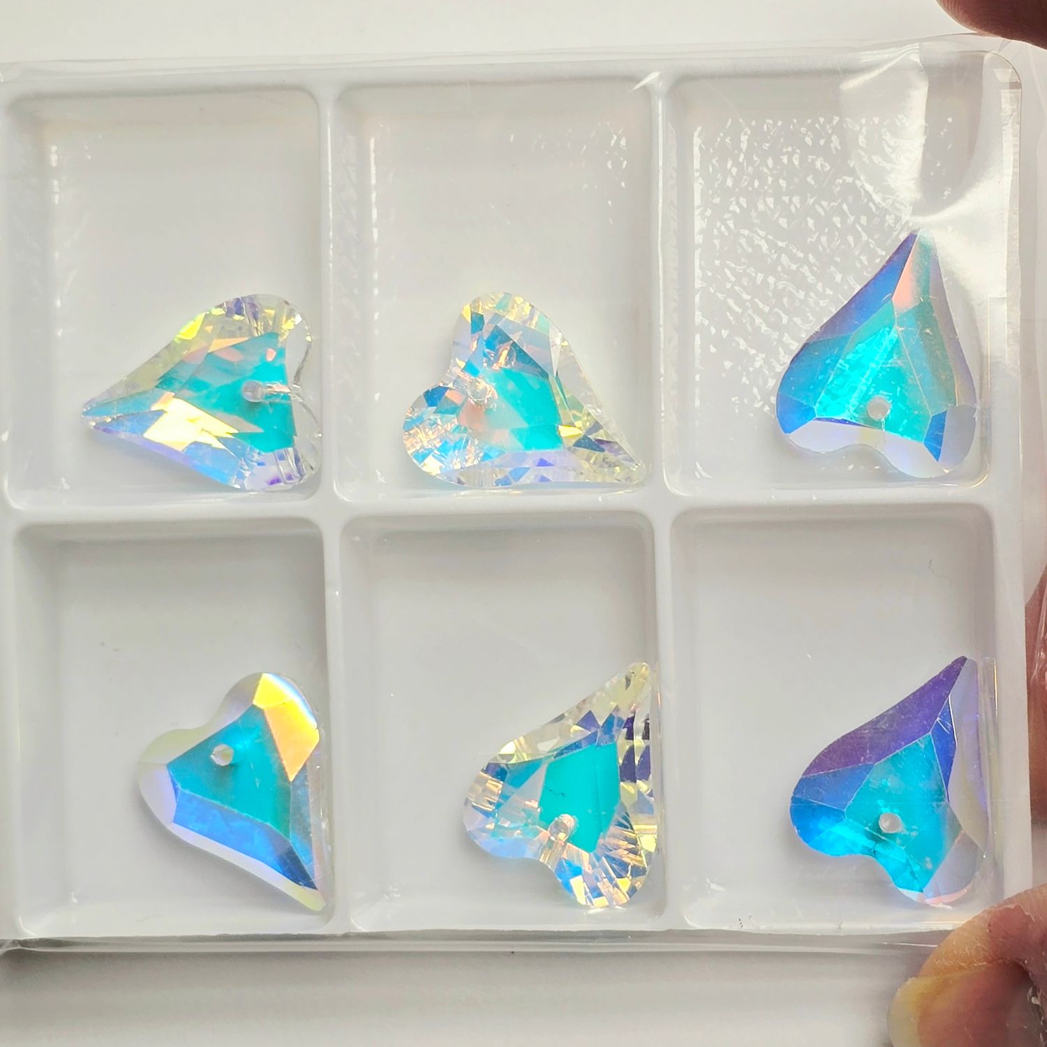 Crystal Heart Pendants 17x14mm: Crystal AB