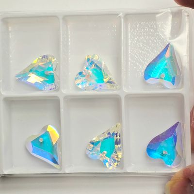 Crystal Heart Pendants 17x14mm: Crystal AB