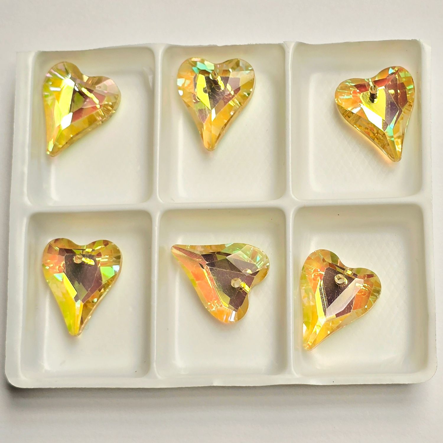 Crystal Heart Pendants 17x14mm: Sunshine