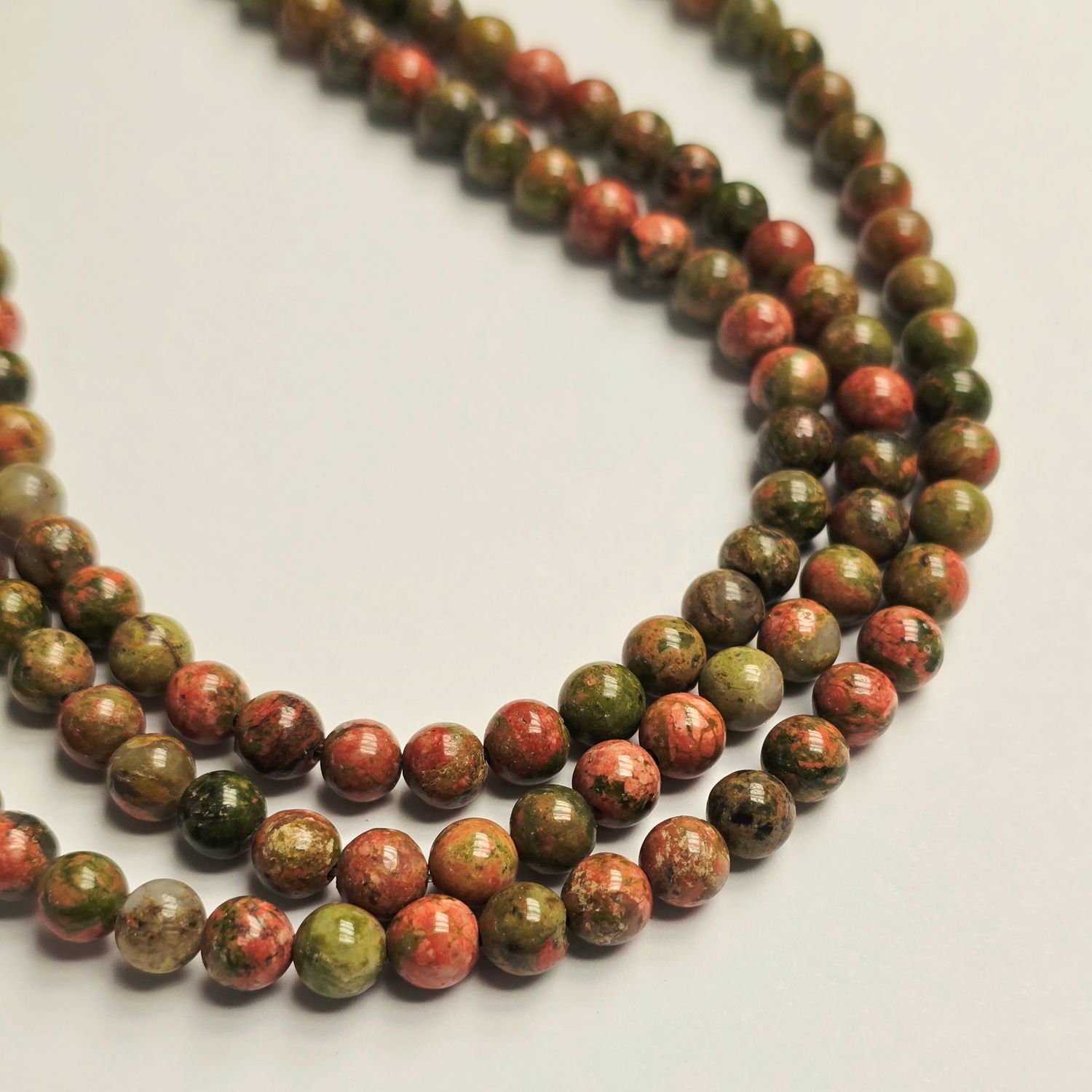 6mm Rounds - Unakite Jasper 6mm Rounds - Unakite Jasper