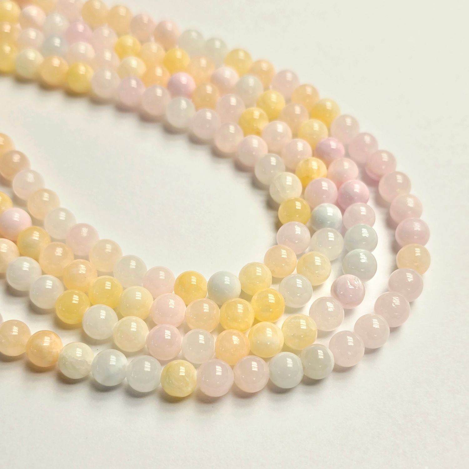 6mm Rounds - Pastel Milti-Color Jade