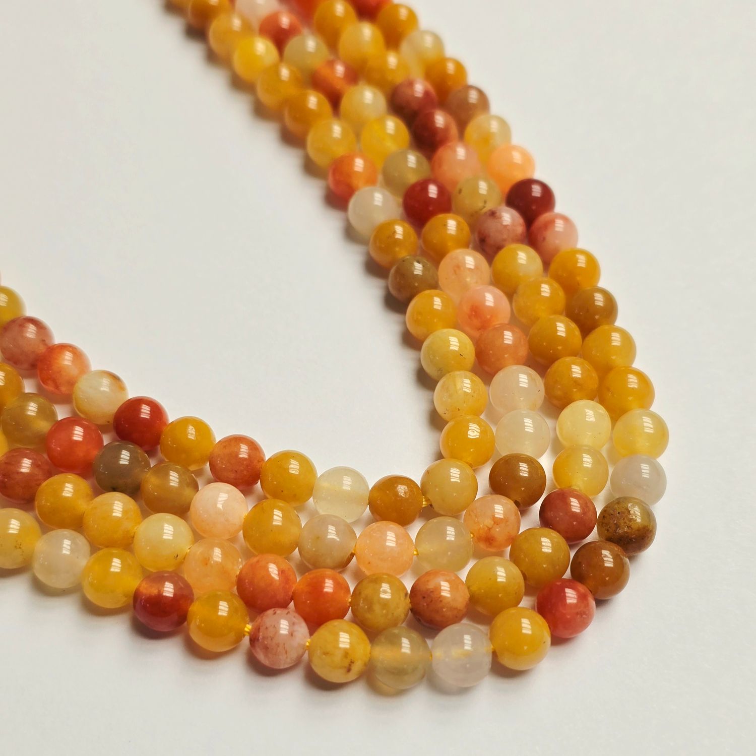 6mm Rounds - Fall Milti-Color Jade 6mm Rounds - Fall Milti-Color Jade
