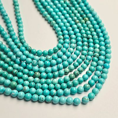 6mm Rounds - Natural Turquoise 6mm Rounds - Natural Turquoise