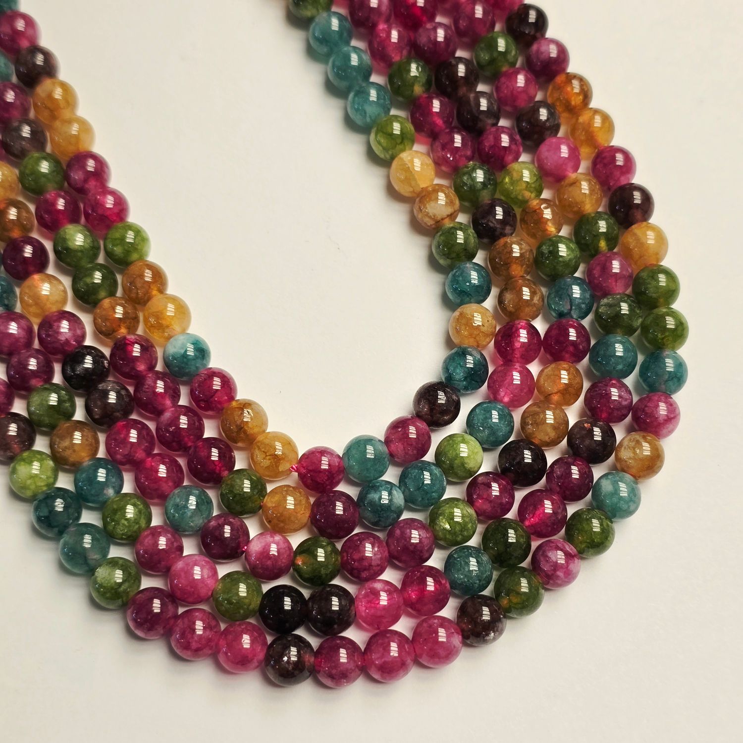 6mm Jade Rounds - Bold Multi-Color 6mm Jade Rounds - Bold Multi-Color
