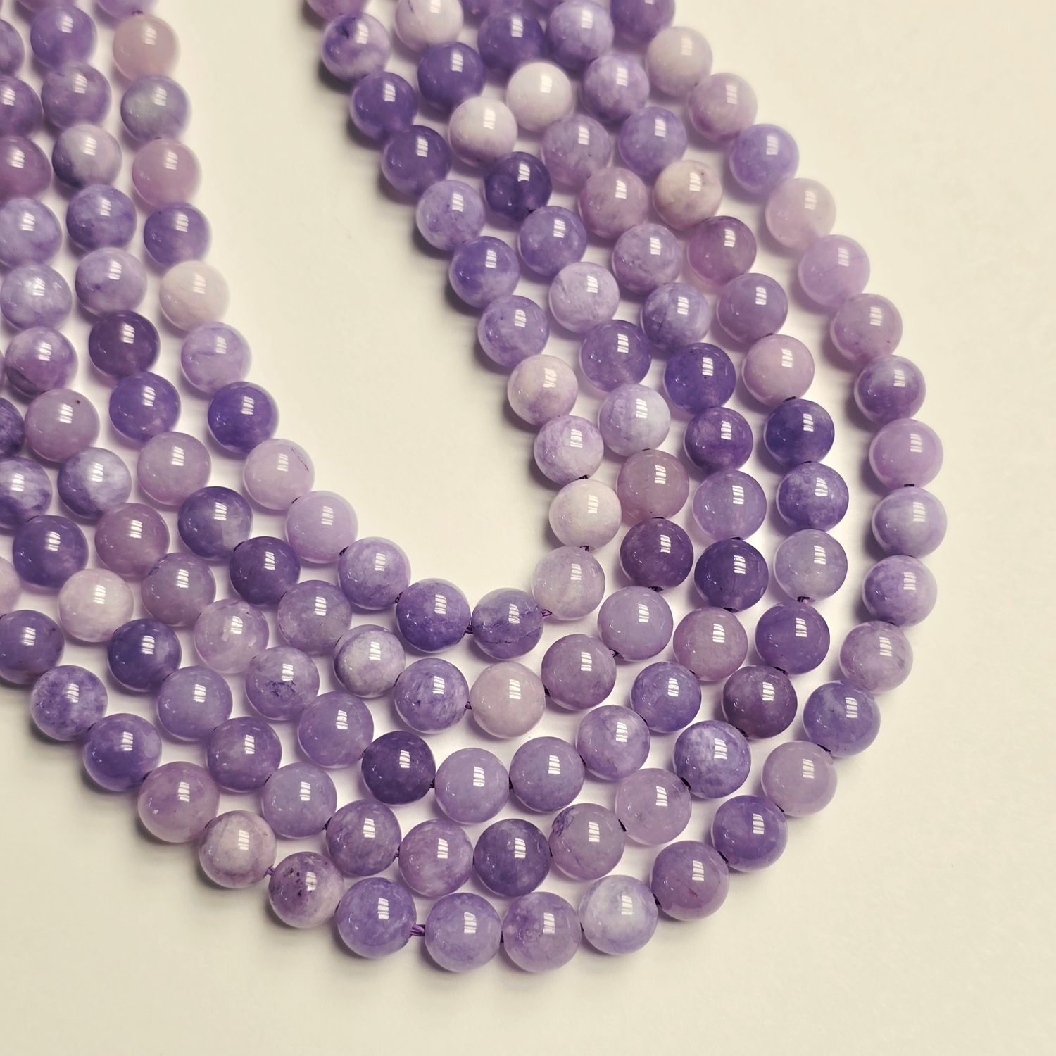 6mm Jade Rounds - Dusty Amethyst