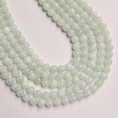 6mm Jade Rounds - White Light Mint Green 6mm Jade Rounds - White Light Mint Green