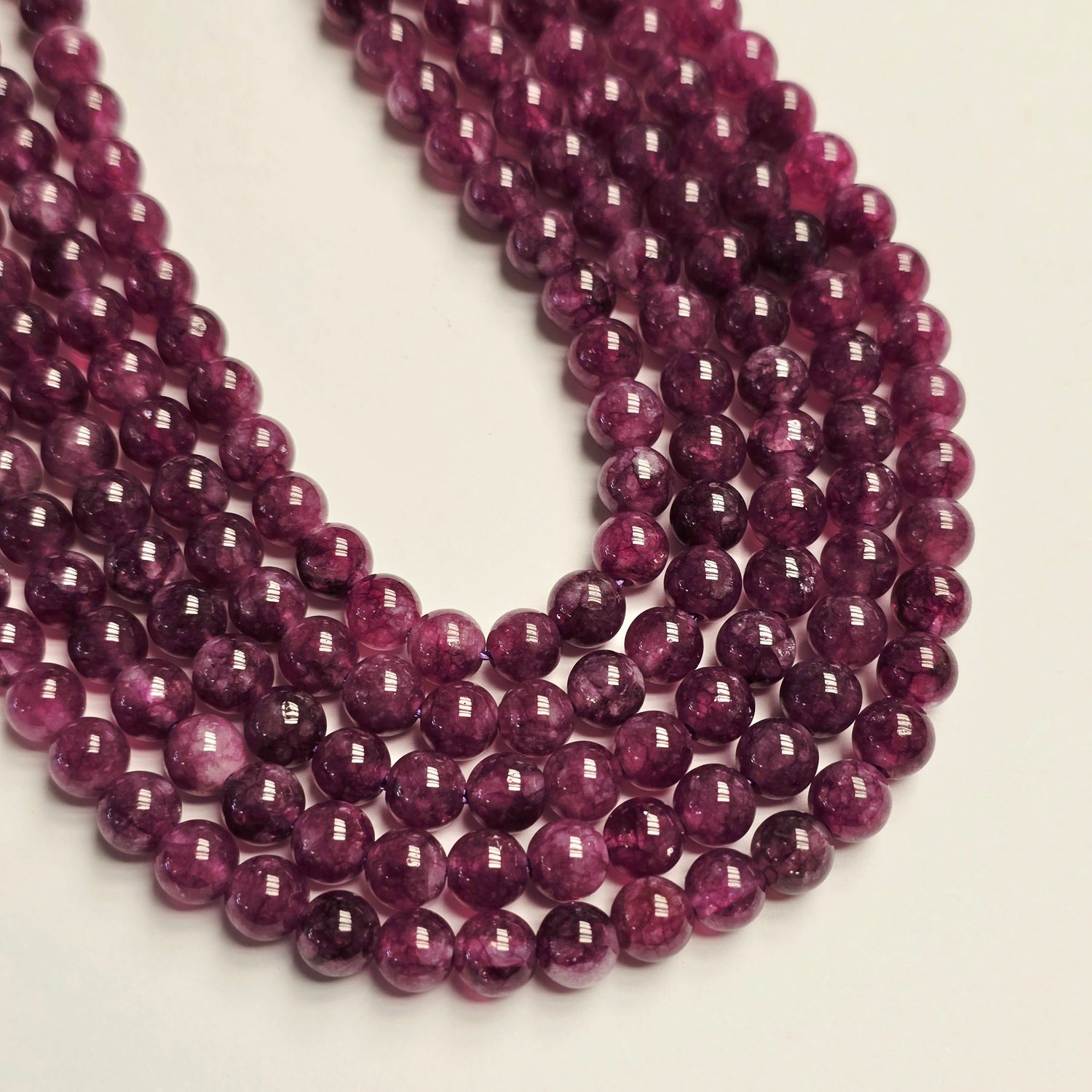 6mm Jade Rounds - Dusty Purple