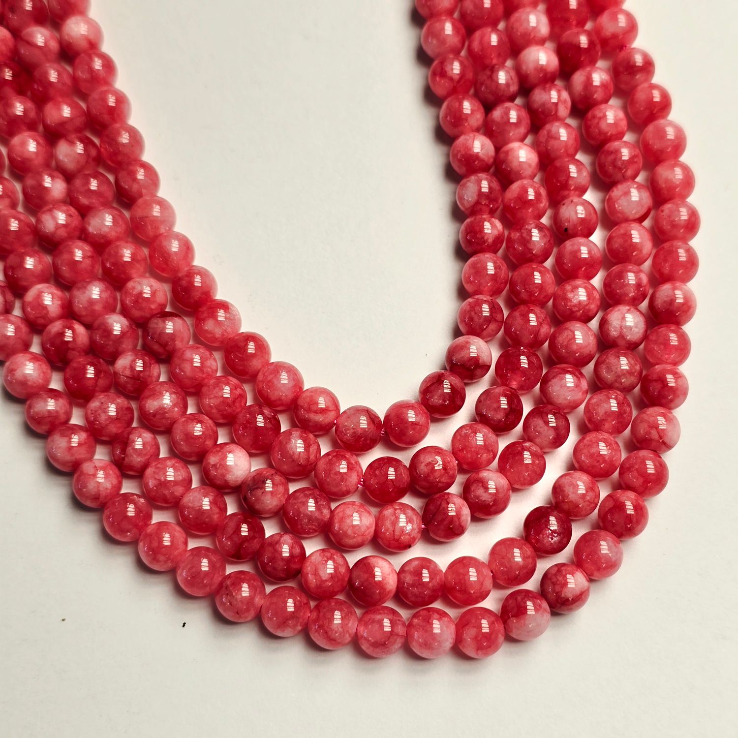 6mm Jade Rounds - Dusty Rose