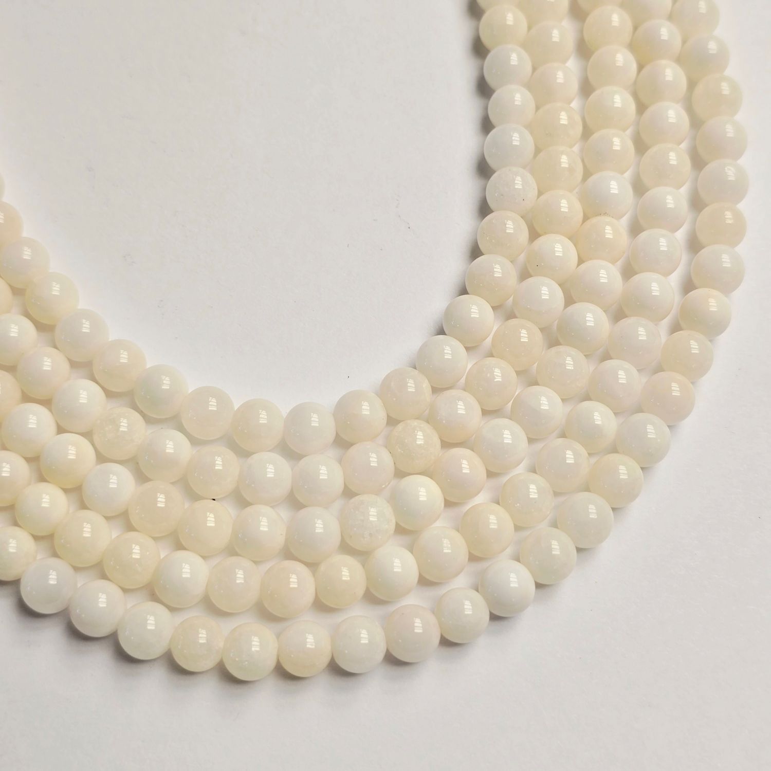 6mm Jade Rounds - Ivory