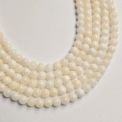 6mm Jade Rounds - Ivory 6mm Jade Rounds - Ivory