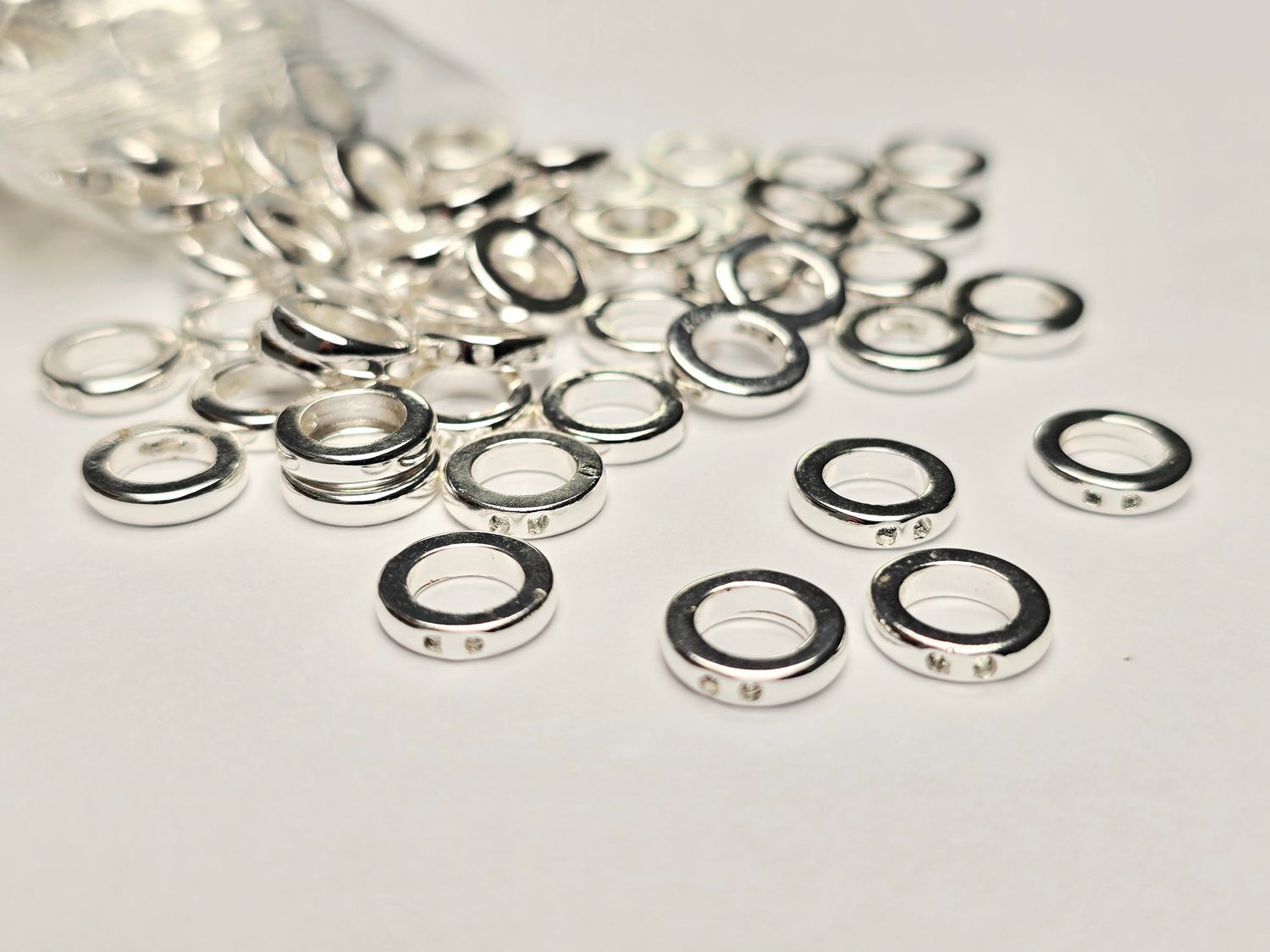 Pignose Rings - 9mm Silver Plated (6 pieces)