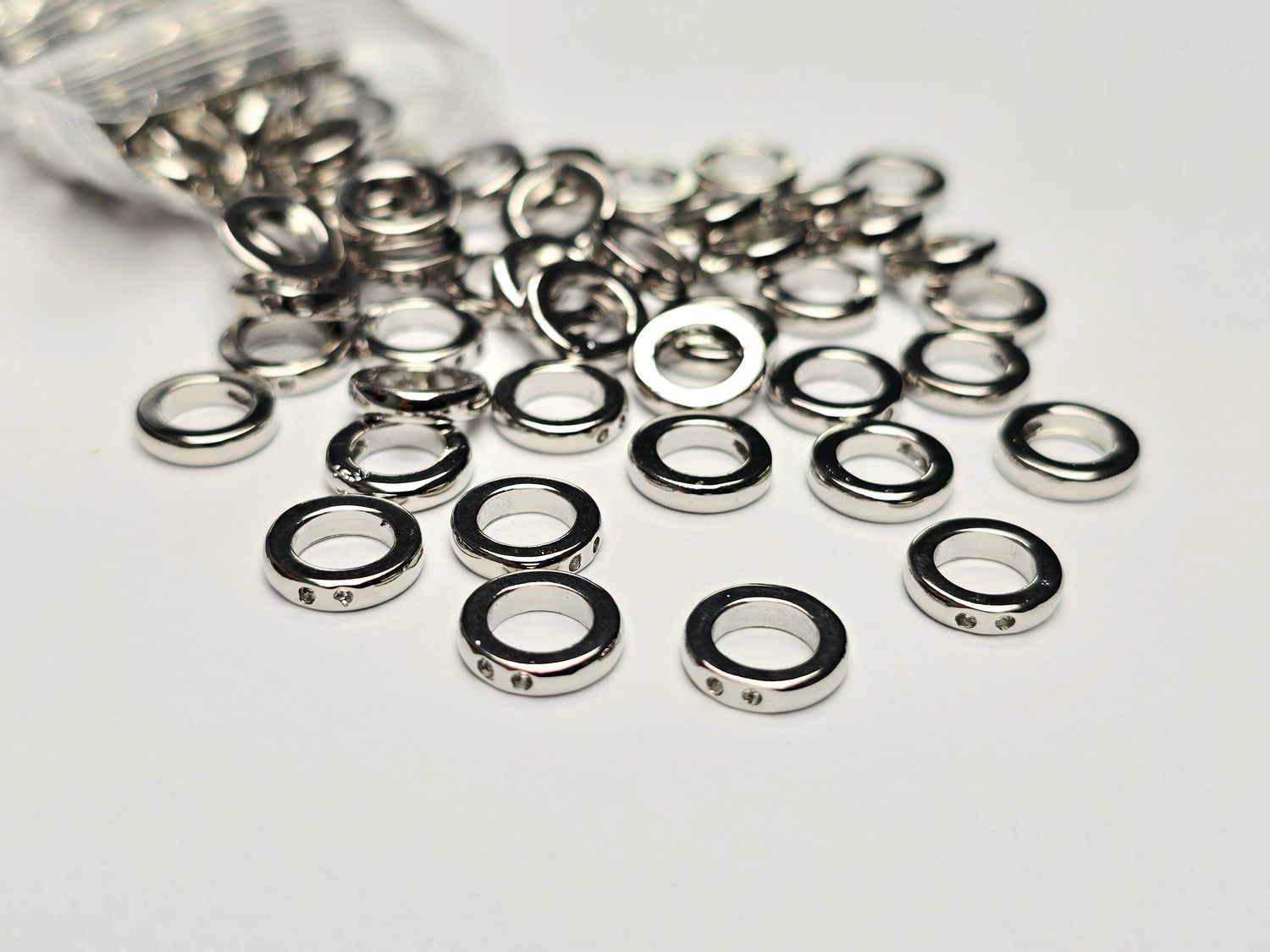 Pignose Rings - 9mm White Gold Plated (6 pieces)