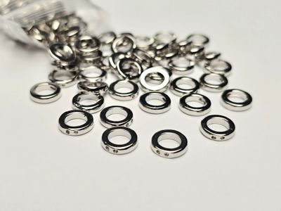 Pignose Rings - 9mm White Gold Plated (6 pieces)
