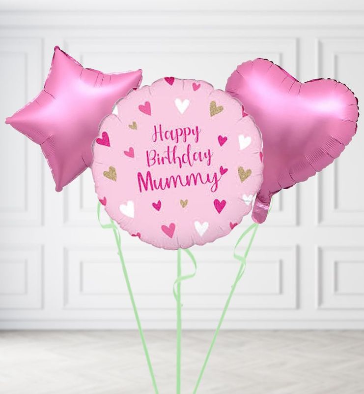 Pink Happy Birthday Mummy Balloons