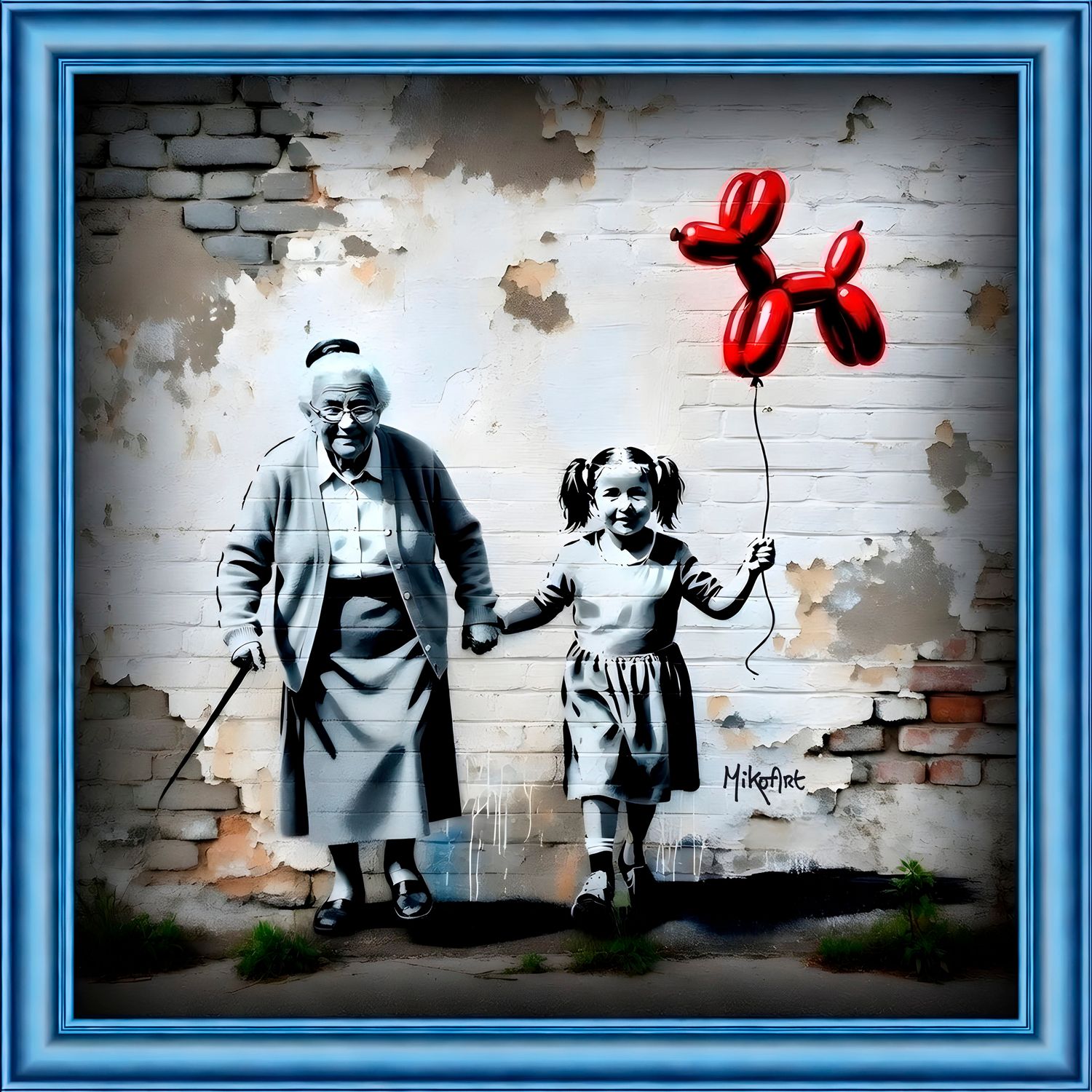 MikoArt-Liquid Gloss®-06/Old&amp;Young-80x80cm-0367