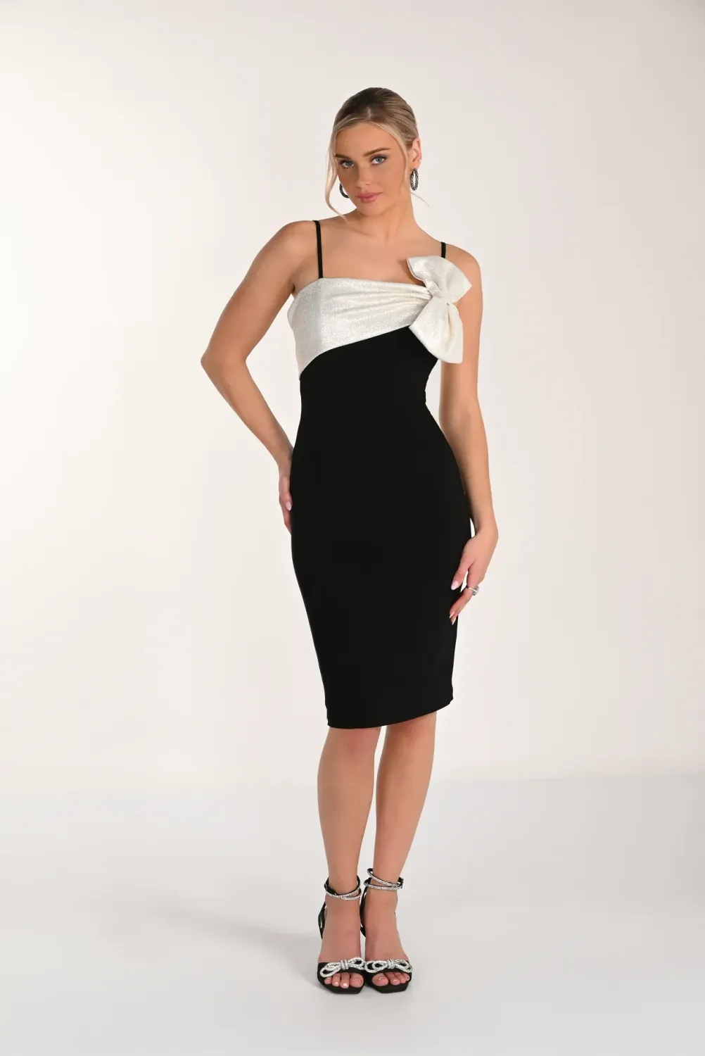 Frank Lyman Black/Light Gold Dress 268100