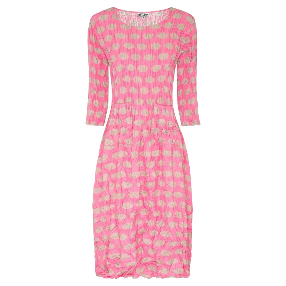 Alquema 3/4 Sleeve Smash Dress Elliptical Spot ADC544PINBE