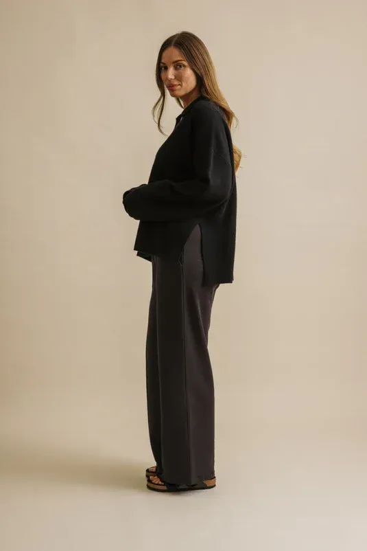 Talamaya Hope Merino Pullover Jet TALWO51