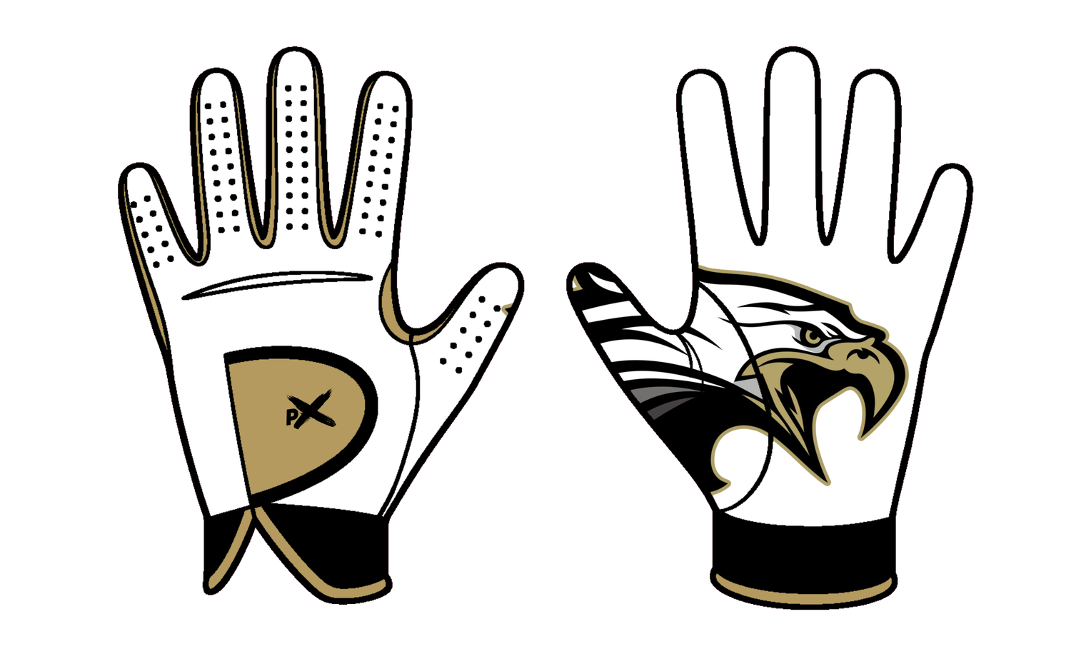 Eau Claire Eagles - Custom Football Gloves
