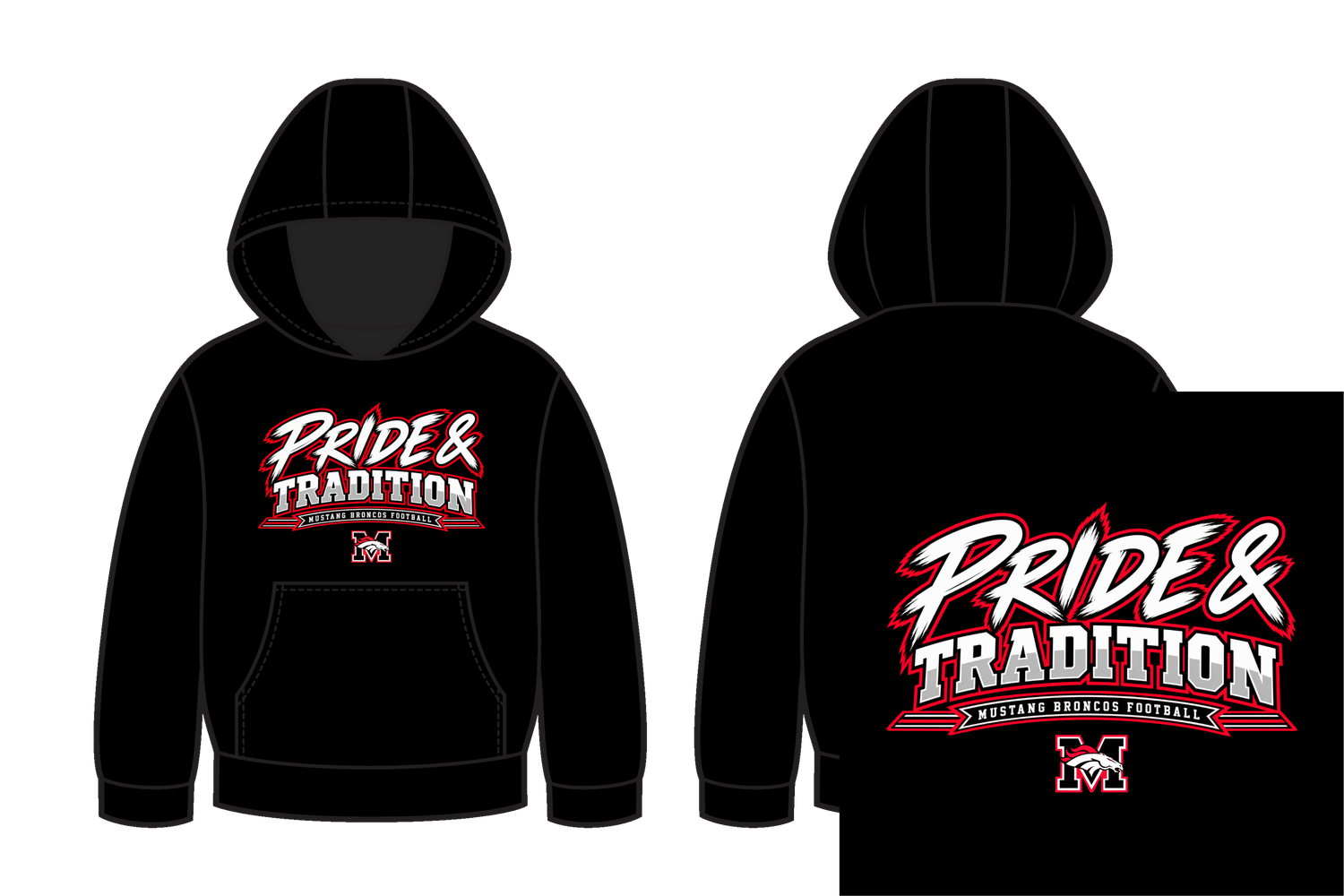 Mustang Broncos - Dry Fit Hoodie - Pride &amp; Tradition