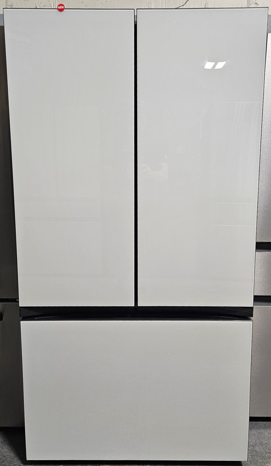 NEW! 30 cu.ft. Samsung Bespoke French Door Refrigerator in White Glass