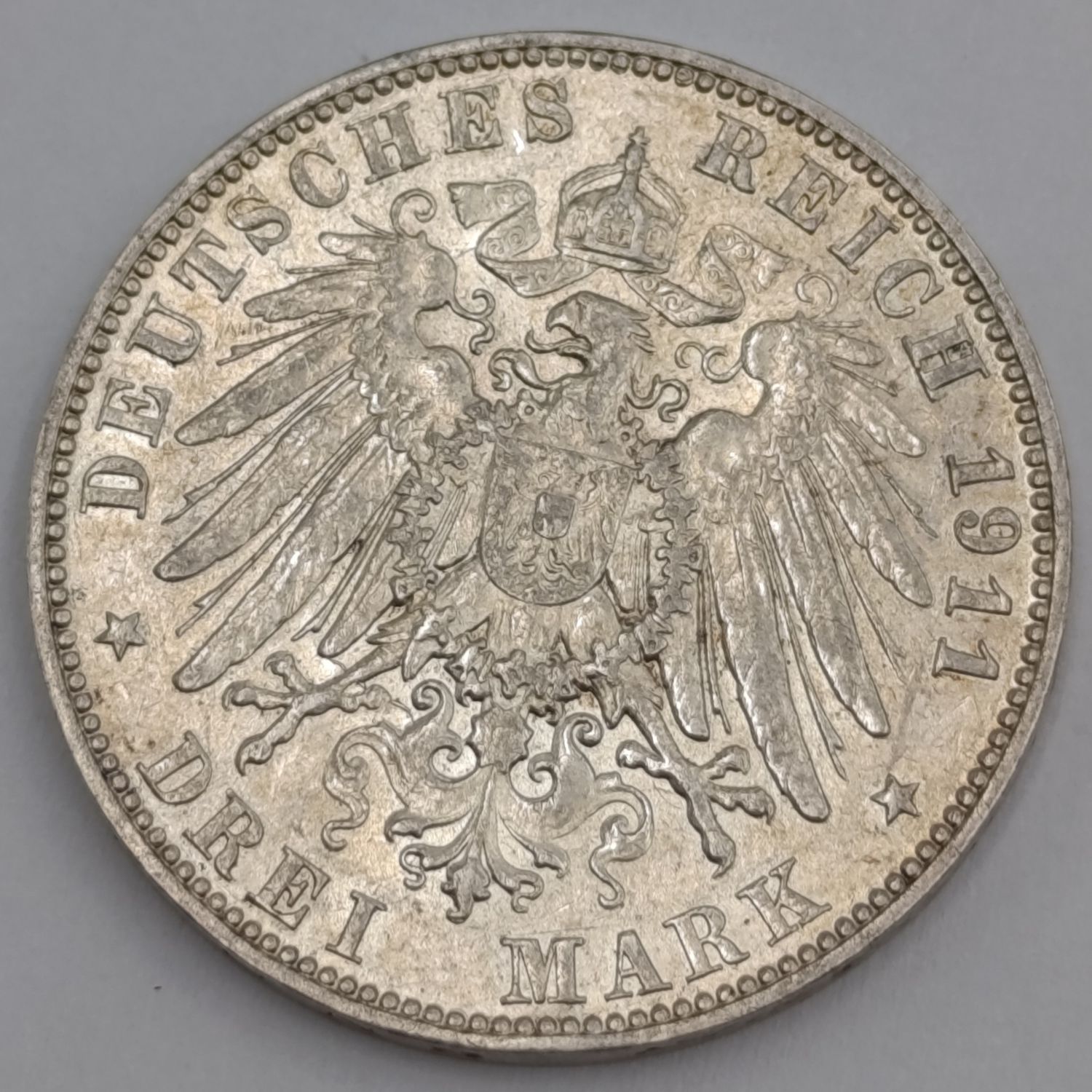1911 E German Sachsen 3 Mark - AU