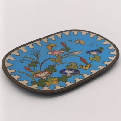 19th Century cloisonné bronze trinket tray - antique collectible