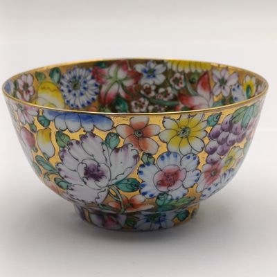 Chinese Mille fleur pattern porcelain bowl