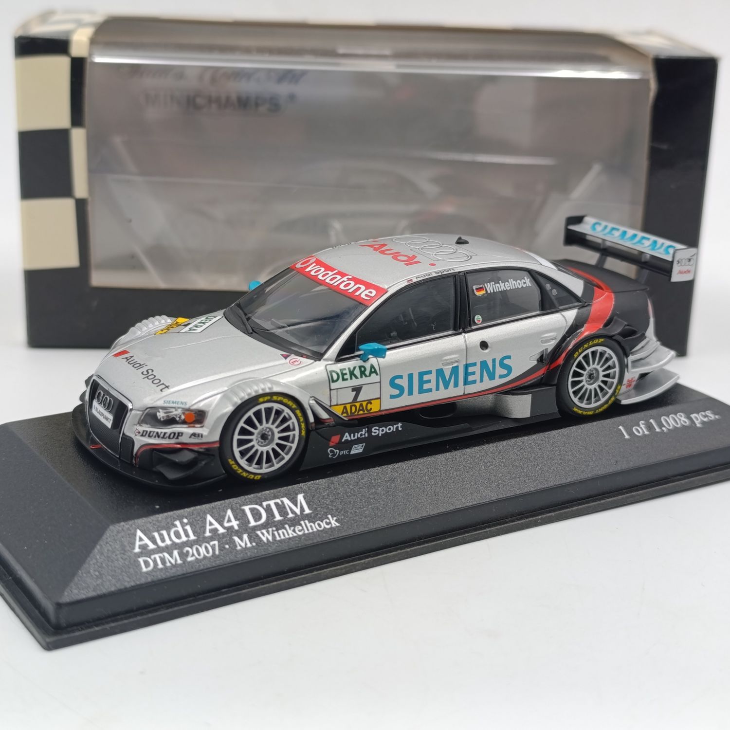 MiniChamps Audi A4 DTM 2007 #7 race car model - scale 1/43