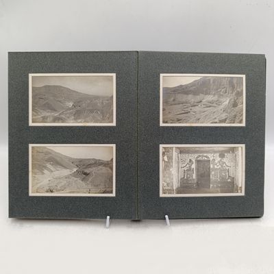 WW2 period album with 48 photos taken in Egypt - most with antiquity statues and buildings